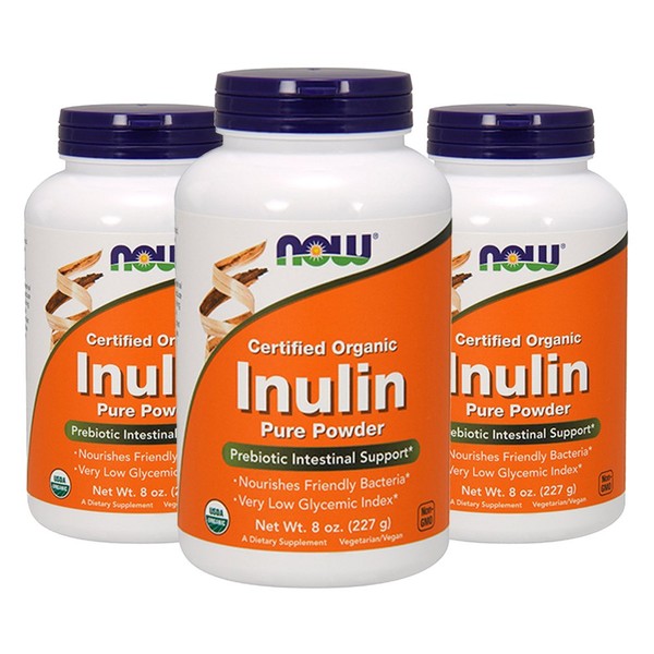 Now Foods Inulin (Certified Organic) - 8 oz (Pack of 3)