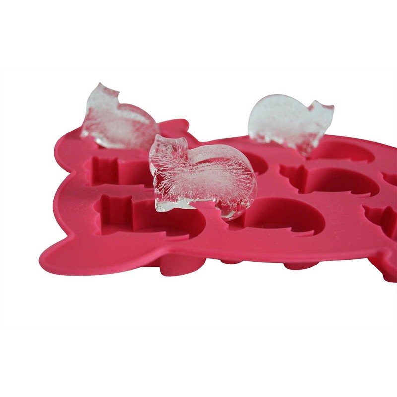 LYWOO Cat Shaped Silicone Ice Cube Molds and Tray, Pack