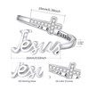 Jesus Cross Ring,Sterling Silver Adjustable Open Faith Cross Religious Ring