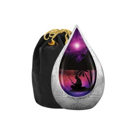 Urns of Dignity Everlasting Teardrop Cremation URNS,URN for Human Ashes, Adult URN for Funeral, Burial, Columbarium or Home, Cremation Urns for Human Ashes Adult (Fishing Black, Adult)