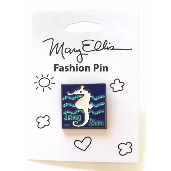 Undisclosed New Jersey Shore Enamel Pin Seahorse 1" Metal Lapel