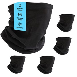 Neck Gaiter, Face Mask & Headband – Multipurpose Band for All-Year Use | One Size Fits All | 5-Pack | PRIMERIVER
