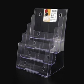 Acrylic A4 Flyer Catalog 4-Tier Display Showcase Stand Menu