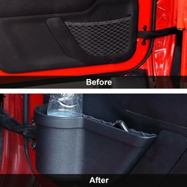 ETL INDUSTRIES - 4 bolsillos de almacenamiento para puerta delantera + trasera, bandeja organizadora para Jeep Wrangler JK JKU 2011-2018, accesorios de almacenamiento interior de 2/4 puertas, delantero + trasero