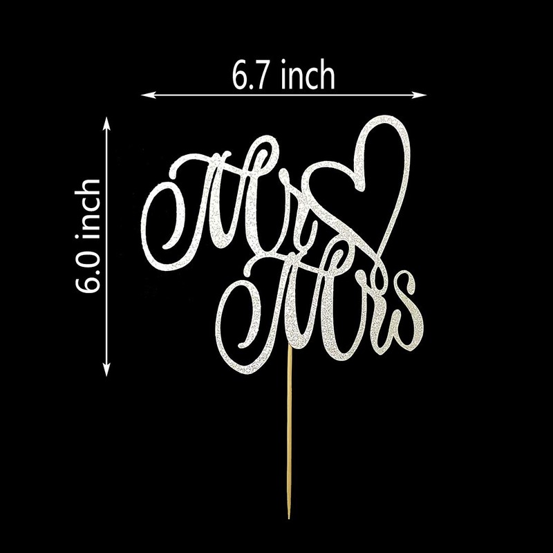 Decoración para tartas con texto en inglés "Mr and Mrs",