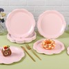 Houuqe 30pcs Pink Party Plates Scalloped Paper Plates 9 Inch