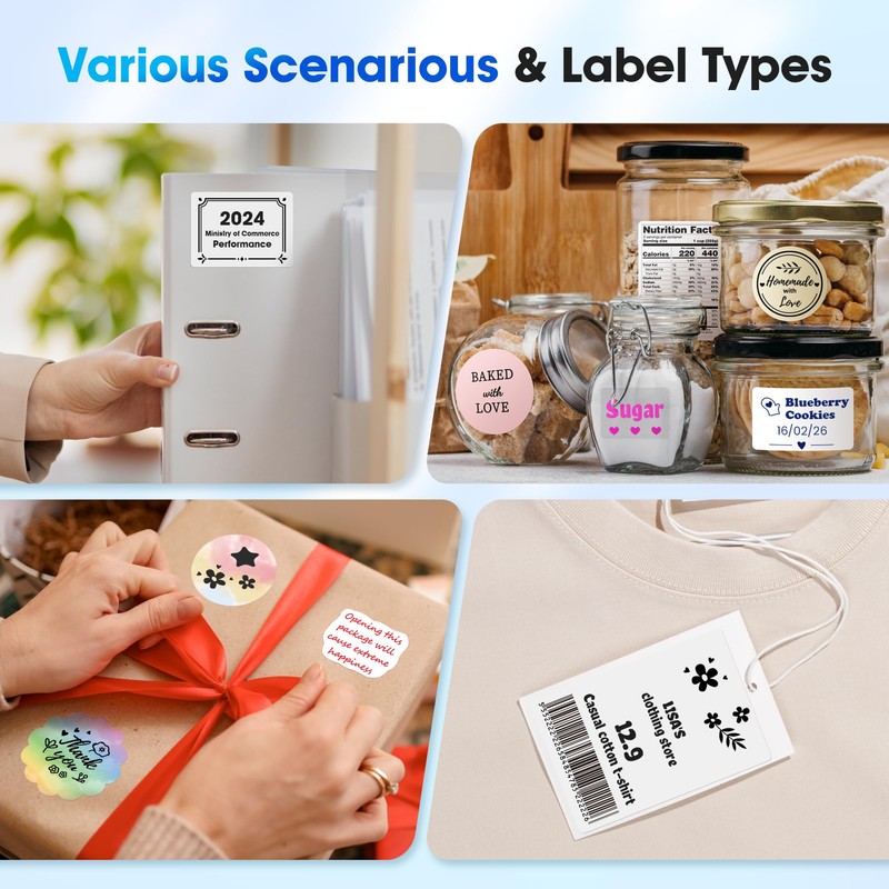 Phomemo M250 Label Printer, 3 Inch Bluetooth Labeling Device, Thermal
