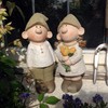 Bill and Beryl Elves standing rose, Garden Ornament, Gnome, Garden