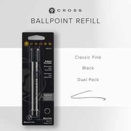 Cross Ballpoint Pen Refill - Black - Fine - Dual Pack