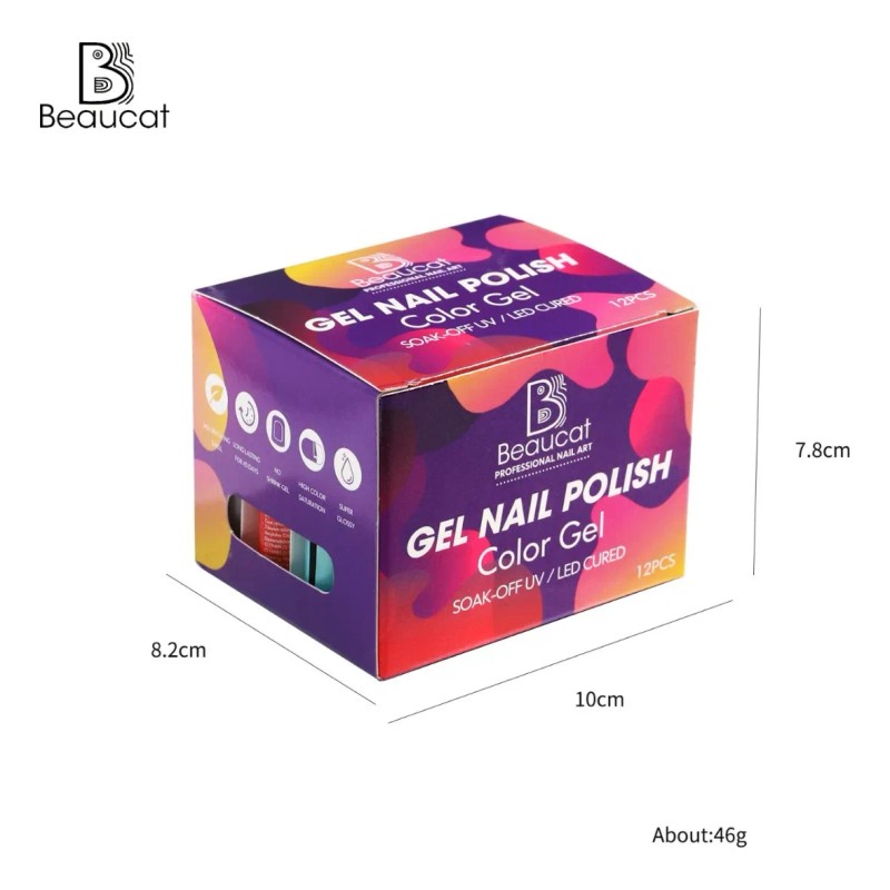 Gel Para Esmalte De Uñas Semipermanentes Beaucat (12 Kit De)