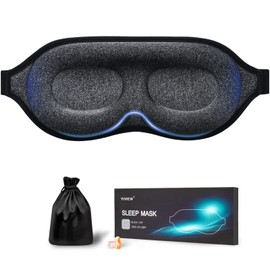 YIVIEW Sleep Mask for Side Sleeper, Block Out Light 100%, Eyelash Extensions Friendly 3D Contoured Sleeping Eye Mask, Soft Breathable Night Blindfold with Adjustable Strap, Lightweight Eye Cover Gray