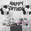Black Coquette Birthday Decorations-Black Happy Birthday Balloons, Heart Balloons With