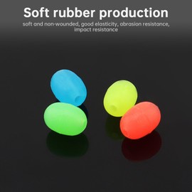 OriGlam 100pcs Colorful Fishing Beads Assortment, Soft Rubber Floating Fishing Beads, Fishing Bait Eggs Rig Bead Fishing Rig Accessories for Outdoor Fishing