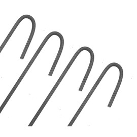 One Stop Outdoor USA Made - (4-Pack) Rebar Stakes J Hook Heavy Duty Stabilizing Steel Ground Anchors/Fence Stakes - 12 inch #3 (4)