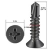 Wensilon（400pcs）#8×3/4”for Sheet Metal Self-Tapping Screws 410 Stainless Steel Flat Head