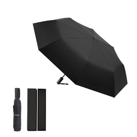 Rainproof and Windproof Travel Rain Umbrella, 16 Ribs Reverse Folding Buckle Portable Umbrella, Unisex Automatic Opening and Closing Umbrella Suitable for Rainy Days and Daily Use (Black Umbrella)