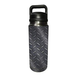 MightySkins Glossy Glitter Skin Compatible with YETI Rambler 26 OZ Bottle - Black Diamond Plate | Protective, Durable High-Gloss Glitter Finish | Easy to Apply and Change Styles | Made in The USA