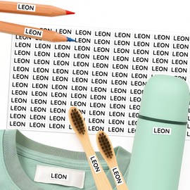 Mini Name Stickers 16 x 6 mm - Name Tags - Pens, Clothes, Small Parts (Pack of 156) - Waterproof & Dishwasher Safe - BPA Free - Sunnywall (White)