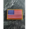 American Flag Patch 3.5” Logo Gold Trim USA US Stars