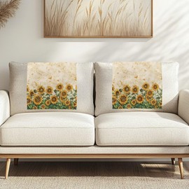 Xsehusvy Sunflower Headrest Cover for Recliner Chair Anti-Slip Recliner Protector Cover for Furniture Slipcovers Washable Dust-Proof Chair Back Cover Couch Headrest Protector Living Room Decor