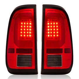 LED Tail Lights Assemble Compatible with1997-2003 Ford F150 1999-2007 Ford F250 F350 Superduty Driver and Passenger Side, Red