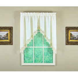 Today's Curtain, Heirloom Battenberg Eyelet Swag 38", Ecru, 58" W x 38" L