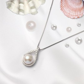 Gifts for Wife Necklace for Women Sterling Silve Pearl Necklace Valentine's Christmas Day Mothers Day Build Your Mom Wife Girlfriend Best Birthday Gifts for Women