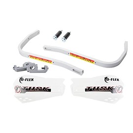 Tusk D-Flex Handguards with MX Shields White 1 1/8" Bar Mounts
