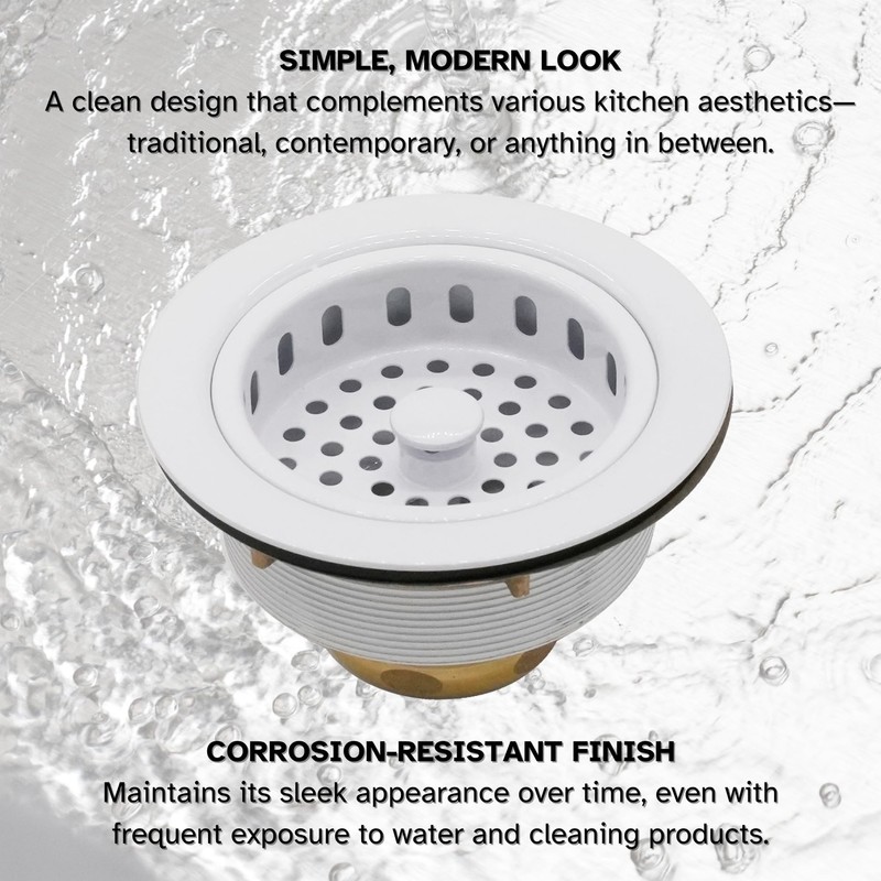 Westbrass R214-50 3-1/2-Inch Large Post Style Kitchen Sink Basket Strainer,