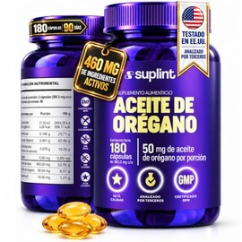 SUPLINT - Aceite de Orégano Cápsulas con Aceite de Oliva y Vitamina E – 180 Cápsulas