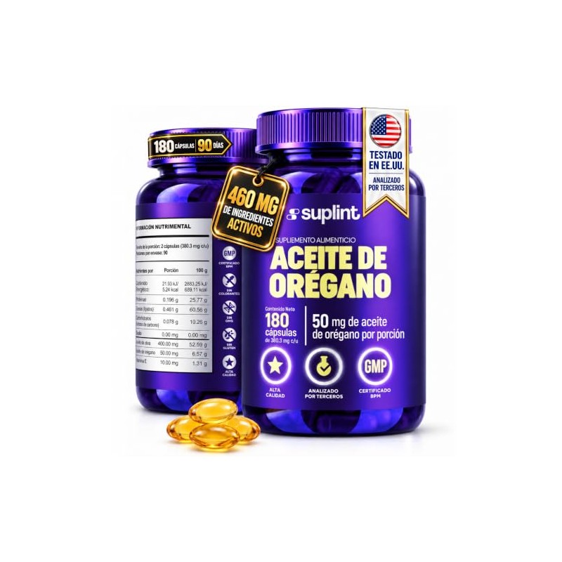 SUPLINT - Aceite de Orégano Cápsulas con Aceite de Oliva