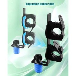 UTV Tool Holder Bed Mount with Rotatable Rubber Clip Compatible with Polaris Ranger and General, Dual Tool Hooks Rack Farm Tool Shovel Holder Storage 2 Tools, Heavy Duty Weatherproof