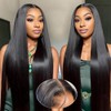 FTQZKEY 28 Inch Wear and Go Glueless Wigs Human Hair