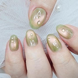 Dew Guava Homemade Nail Tips - Almond / 이슬 구아바 수제네일팁 - 아몬드