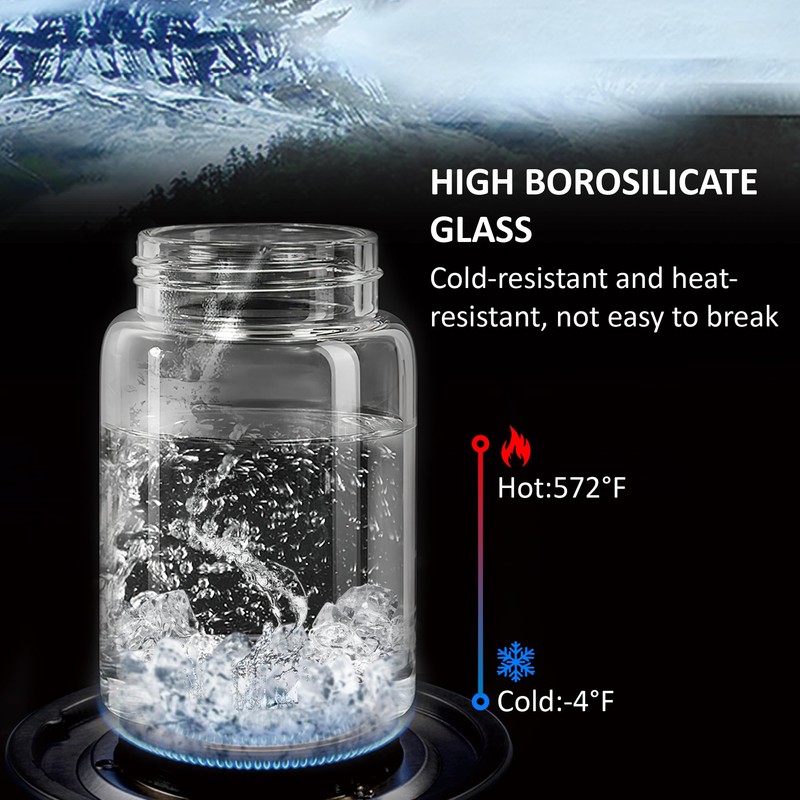 MOLADRI 26 oz/850 ml Clear Glass Storage Canister with Airtight