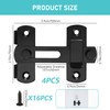 4 Pcs 180 Degree Flip Sliding Barn Door Lock Black