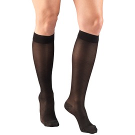 Truform Compression 15-20 mmHg Sheer Knee High Stocking, Black Diamond Pattern, X-Large (Pack of 2) (1783BL-XL 2PK)