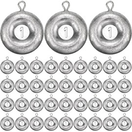 Rotatingpals 36 Pieces 1oz Fishing Coin Sinkers Weights Disc Sinker Fishing Sinkers Weights for Saltwater Catfishing Trolling Surf Fishing Tackle