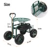 PLKO Garden Cart on Wheels,Rolling Garden Cart with Seat,Heavy Duty