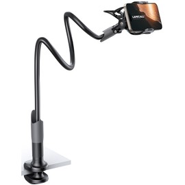 Lamicall Gooseneck Phone Holder for Bed - Cell Phone Mount Clamp Clip, Flexible Long Arm, Overhead Mount for Desk Headboard Bedside, for iPhone Air 17 Pro Max, 16 Pro Max, 15, 14 & 4-7" Phone