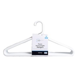 Strong Extra Heavy Adult Plastic Tube Hangers - White - 9 Ct