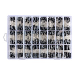 500pcs 24 Values Aluminum Electrolytic Capacitor Assorted Kit 10V 16V 25V 50V Metal Electrolytic Capacitors Range 0.1uF－1000uF with Plastic Case-GTRH