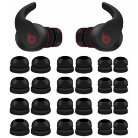 12 Pairs Double Flange Compatible with Beats Fit Pro Ear Tips Buds, S/M/L 3 Size Replacement Noise Reduce Silicone Wing Eartips Earbuds Earplug Fit in Case for Beat Fit Pro - Black