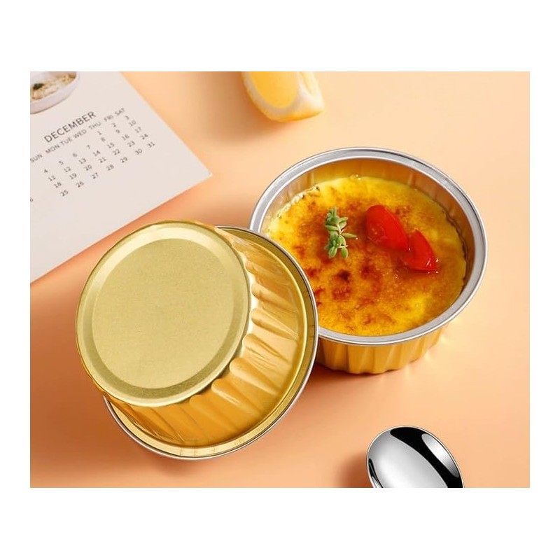 50 Pcs 5oz Reusable Aluminum Foil Cupcake Baking Cups Mini