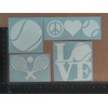 Sports Decal 4 Pack: Tennis - Assorted Decals (White)