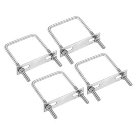 PATIKIL M8x70x100mm Square U-Bolts Kit, 4Set 304 Stainless Steel Square U Shaped Bolts Replacement Parts with Frame Plates and Nuts for Ski Board Sailboat Trailer