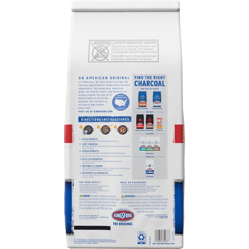 Kingsford Original Charcoal Briquettes, BBQ Charcoal for Grilling 12 Pounds