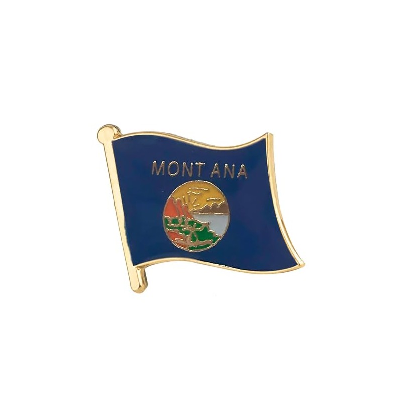 USA Montana State America Flag Metal Enamel Pin Badge Lapel