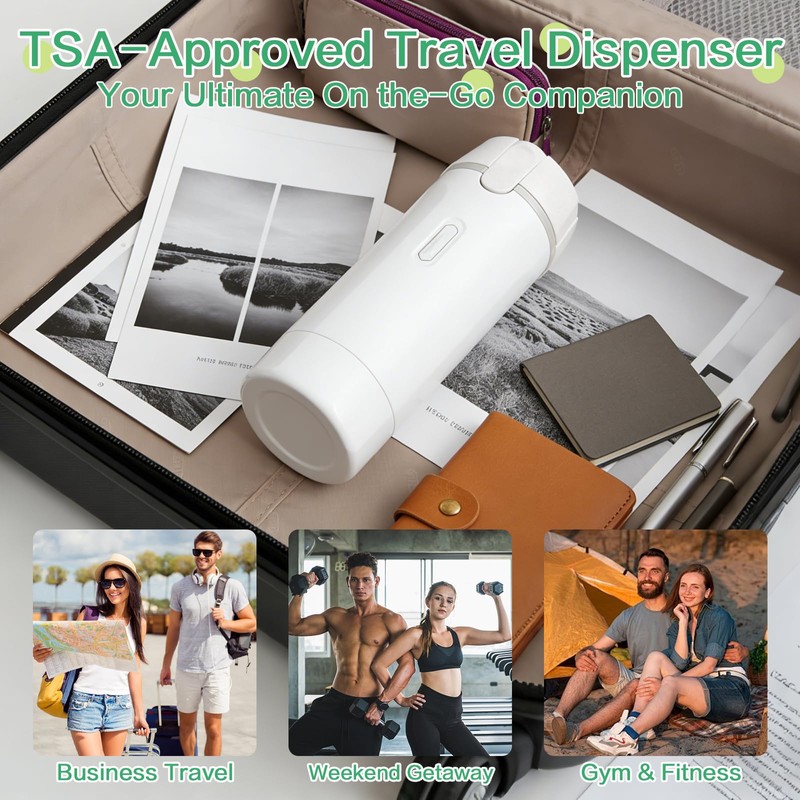 4 in 1 Travel Dispenser Bottle Set, Leakproof TSA Travel