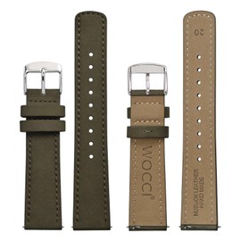WOCCI Quick Release Leather Watch Strap, 18 mm, 19 mm, 20 mm, 21 mm, 22 mm, Nubuck Watch Band, Leather